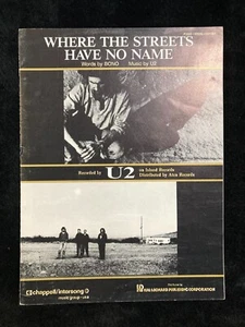 ~U2 BONO~ "Where The Streets Have No Names" 1987 TOP acht Seiten Noten - Bild 1 von 1