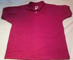 Youth Golf Shirt Fruit of the Loom 14-16 Large 6 Pc Burgundy 50/50 Cotton/Poly - Picture 1 of 3