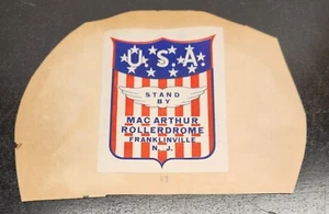Hoja de ventilador de publicidad de patinaje sobre ruedas vintage estilo EE. UU. Mac Arthur Rollerdrome - Imagen 1 de 4