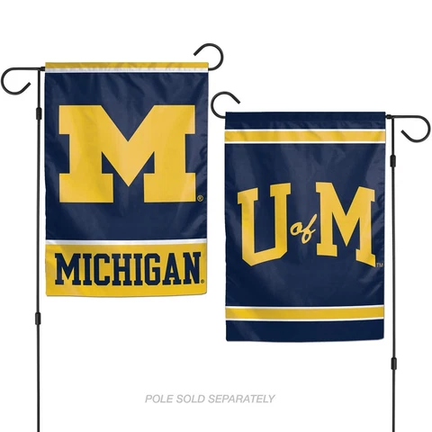 MICHIGAN WOLVERINES U OF M 12"X18" 2 SIDED GARDEN FLAG NEW WINCRAFT ๐ Cover