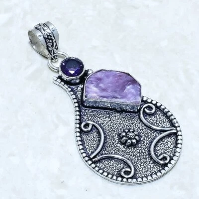 Charoit, Amethyst Edelstein Handgemacht Silber Schmuck Anhänger 2.4 " PRJ14452 - Bild 1 von 2
