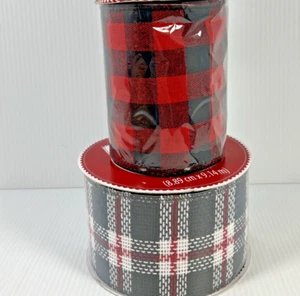 Lote Cinta Navidad Tartán Franela Cuadros Guinga Rojo Negro Blanco - Imagen 1 de 10