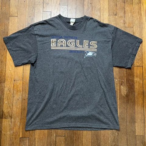 Vintage Y2K Georgia Southern Eagles University Double Sided Shirt Gray 2XL Cover