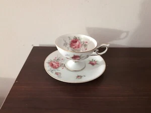 Vintage KyoKuto China Tea Cup & Saucer Roses Gold Gilded Made In Japan Rare - Picture 1 of 3