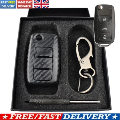 XUKEY Carbon Fiber Car Remote Key Shell Case For VW Golf mk5 Bora Jetta Passat Polo