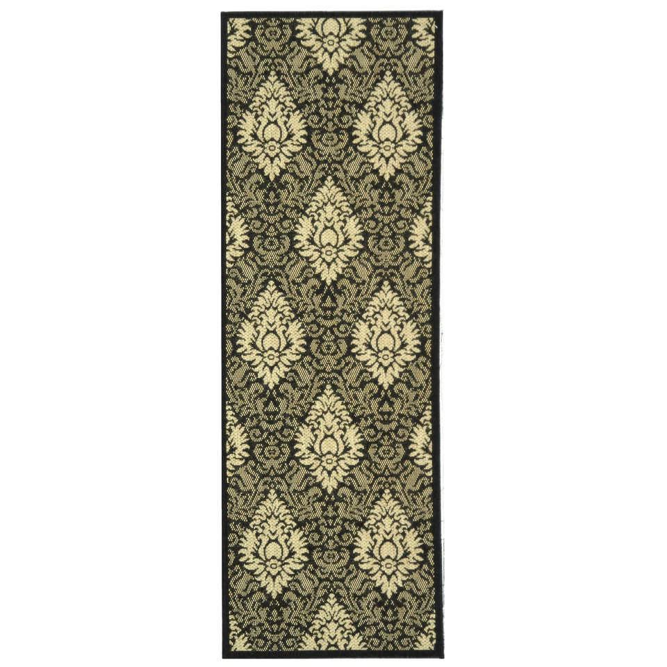 Safavieh Black/Sand Indoor/Outdoor Rug 2' 3 x 6' 7 Runner - Image 1 of 1