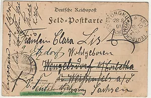1901 China Rebelion ALEMANIA P.O.Feldpost CD: TONGKU postal/portada Corbetha - Imagen 1 de 2