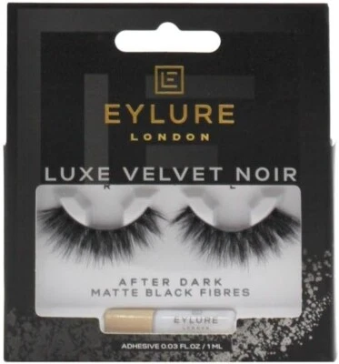 EYLURE VELVET NOIR AFTER DARK MATTE BLACK REUSABLE EYELASHES ADHESIVE FREE POST - Image 1 of 2