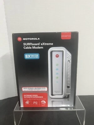 Motorola ARRIS SURFboard Cable Modem SB6141 DOCSIS 3.0 White 8 Times Faster - Image 1 of 4