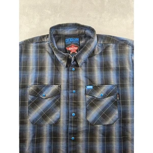 Dixxon Flannel Shirt Mens 3X Blue Plaid Combustion FR Pearl Snap CAT2 Work Chore - Picture 1 of 11