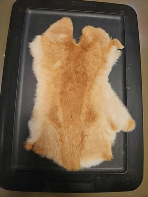 Piel de conejo marrón claro/bronceado genuino piel piel suave grado artesanal  Foto 1 de 2