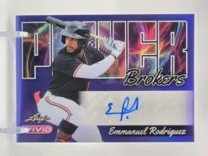 2024 Leaf Vivid Emmanuel Rodriguez Auto 6/7 Navy Blue Prismatic Power Brokers - Picture 1 of 2