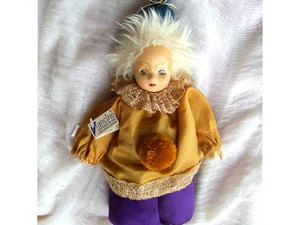 Harlekin Puppe Clown venezianisch Pierrot messing lila gold - Bild 1 von 2