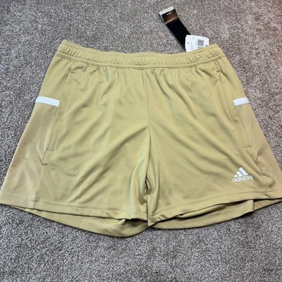 Adidas Shorts Womens  Medium T19 3P Sho W Soccer Running Gym Sand/white - Image 1 of 4