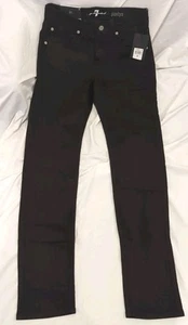 7 For All Mankind Paxtyn Classic Black Skinny Jeans Men's Size US 28 NWT - Picture 1 of 17