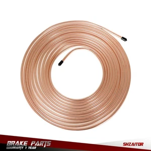 Copper Coated Brake Line Tubing Kit 25 ft 1/4" Warranty 1 Year 1PC - Picture 1 of 12