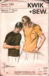 143 Camisetas De Colección Kwik Costura Patrón Para Hombre Mangas Raglán CORTE S - M - Imagen 1 de 2
