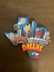 Calamita frigo Dallas TX vintage grossa - Foto 1 di 3