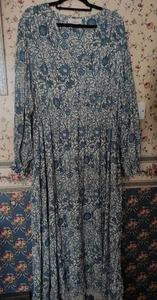 William Morris & Co Next Blue Floral Print Fabulous Dress Size 26. - Picture 1 of 11