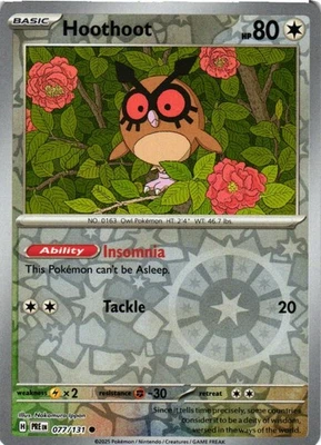 Hoothoot Reverse Holo 077/131 SV: Prismatic Evolutions NM - Image 1 of 2