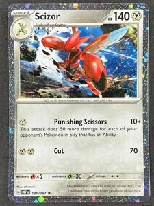 Pokémon Scizor Cosmos Holo 141/197 OBF Obsidian Flames NM - Picture 1 of 2