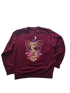 Maroon Dragon Sweatshirt Adult Small Unisex - Picture 1 of 4