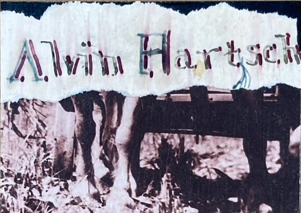 Clip de revista ACEO original/único/vintage/sepia/firma de libro de texto"Alvin Hartsch" Foto 1 de 1