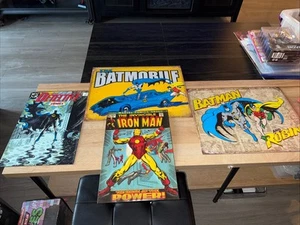 Batman DC Blech Wandbilder 4 Stück Iron Man Bonus - Bild 1 von 4
