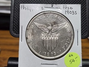 Nice 1903-S Philippines Silver Peso.  High Grade. Grade Au-unc. 8 - Picture 1 of 2
