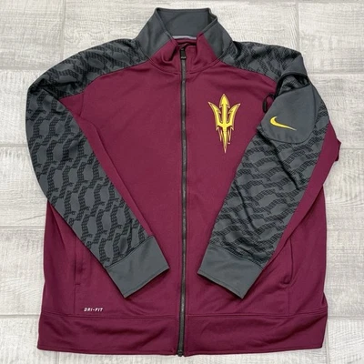 Nike Dri-FIT Arizona State Full Zip Jacket Men’s XL Skattebo Burgundy Triton - Image 1 of 4