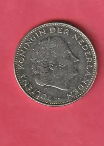 NETHERLANDS DUTCH KM191 1970 VF-VERY FINE-NICE OLD 2 1/2 GULDEN COIN - Picture 1 of 1