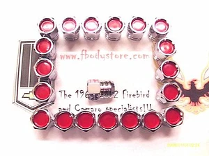 1967-81 TRANS AM FIREBIRD / PONTIAC RALLY II - 20 PC LUG NUT SET w/ RED CENTER - Picture 1 of 1