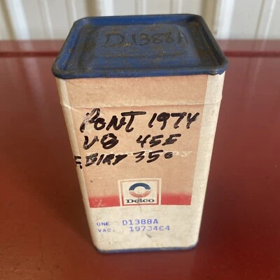 CONTROL DE CÁMARA DE VACÍO 197364 D1388A 1973 1974 PONTIAC FIREBIRD GTO 400 455 Foto 1 de 4