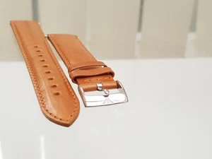 Genuine EMPORIO ARMANI watch Replacement Tan Leather Strap +Buckle+pins 18mm(a20 - Picture 1 of 12