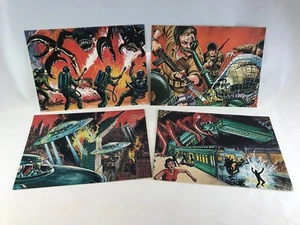 JUEGO DE 4 TARJETAS PROMOCIONALES PREMIUM 5X7 MARS ATTACKS RENATA GALASSO INC 1984 (1,2,3,4) - Imagen 1 de 4