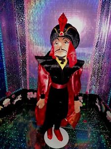 🙂 Disney Authentisch/Aladdin/Jafar Schwarz & Rot Farbe Satin Rot Umhang 21 Zoll Plüschtier!