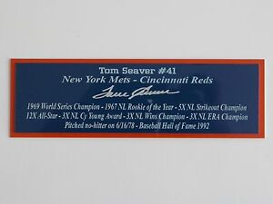 Maillot de bal autographe Tom Seaver New York Mets Cincinnati Reds photo 
