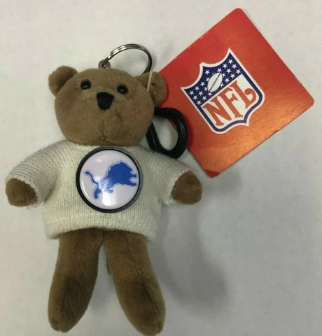 Detroit Lions NFL  5" Plush Bear Backpack Clip & Keychain Cover