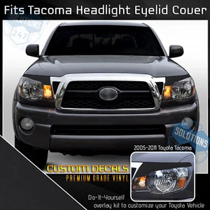 For 2005-2011 Toyota Tacoma Headlight Cover Eyelid Overlay Decals - Flat Matte - Foto 1 di 18