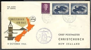 NETHERLANDS 1953 FLIGHT COVER TO NEW ZEALAND (ID:383/D26481) - Picture 1 of 1