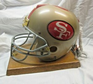 San Francisco 49ers Football Helmet (Full size) Mounted on Wood Base - Telephone