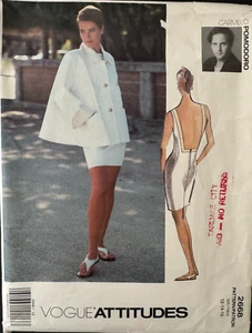 2668 Vogue Attitudes CARMELO POMODORO Designer JACKET DRESS Pattern 12 14 16 UC - Picture 1 of 2