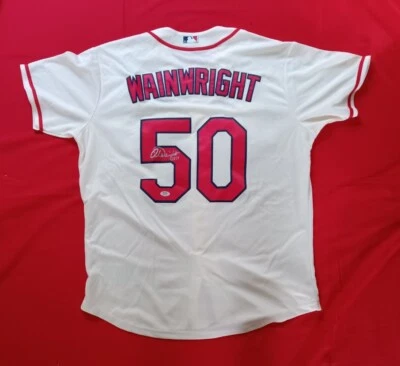 Adam Wainwright Cardinals MLB Baseball Autographed Signed Custom Jersey PSA - Image 1 of 4