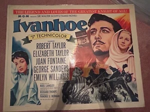 Vintage Movie Poster 1/2 Sheet Reissue "Ivanhoe" 1962 Robert Taylor - Picture 1 of 2