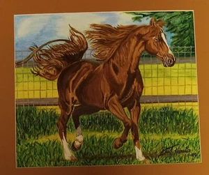 ORIGINAL COWBOY PAINTING ART NEBRASKA Western HORSE EQUESTRIAN SIGNED - Picture 1 of 8