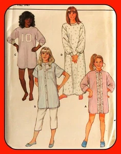 CAMICIA DA NOTTE bambina modello con pantaloni CAMICIA DA NOTTE lunga o corta PIGIAMA BUTTERICK 6244 - Foto 1 di 4
