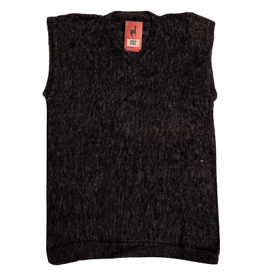 MEN HANDMADE ANDEAN ALPACA DARK GRAY VEST M - Image 1 of 4