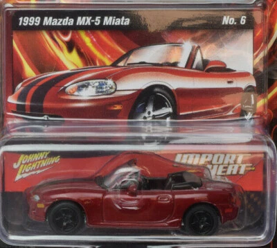 Coche Johnny Lightning Street Freaks Import Heat 1999 Mazda MX-5 Miata 2020 1:64 Foto 1 de 3