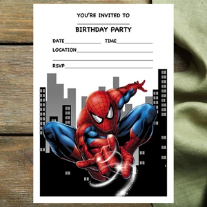 SPIDERMAN PARTY INVITATIONS - 10 A5 paper invites & envelopes - Picture 1 of 3