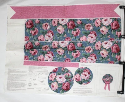 Sombrero de Fiesta de Jardín Panel de Tela Rosa Floral Cranston Shabby Chic Corte y Coser De Colección Foto 1 de 4